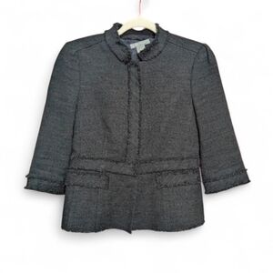 Ann Taylor Tweed Fringe Blazer